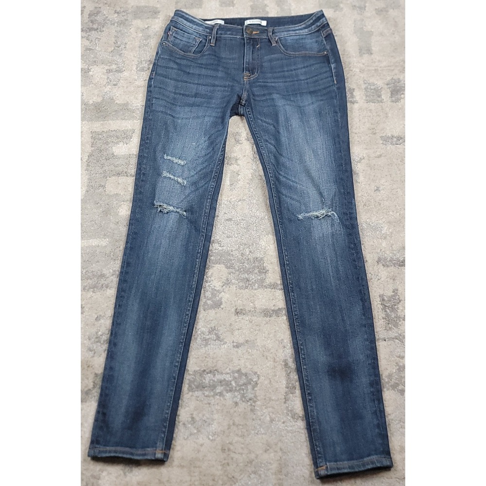 Vigoss Jagger‎ Skinny Stretch Women's Distressed Blue Denim Jeans Sz 31x28